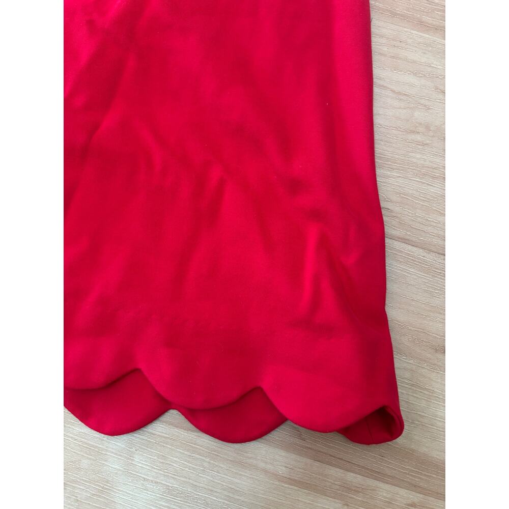 Nordstrom Lush Women's Scalloped Rayonne Red Mini Dress Size XS $80 Summer S1 - Picture 7 of 9